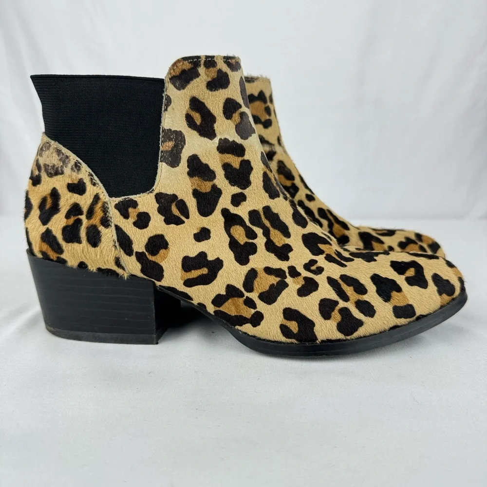 Steve Madden Leopard Print Calf Hair Ankle Bootie - Picture 7 of 11